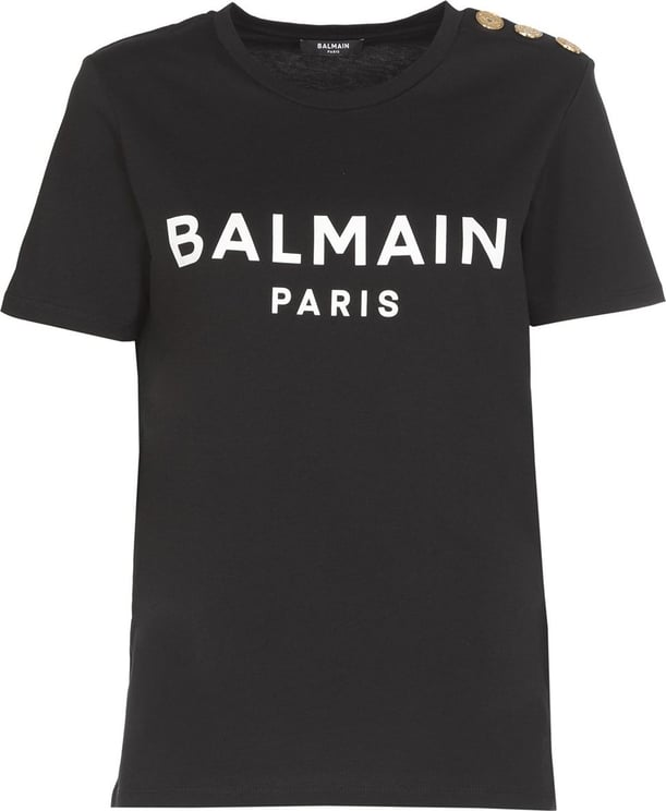 Balmain T-shirts And Polos Noir/blanc Black