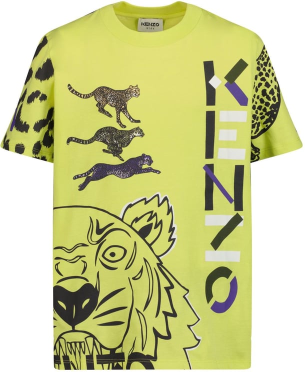 Kenzo Kenzo K25657 kinder t-shirt fluor geel Yellow
