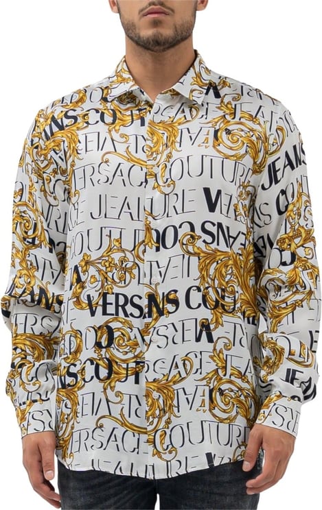 Versace Jeans Couture R Print Logo Baroque Blouse Divers