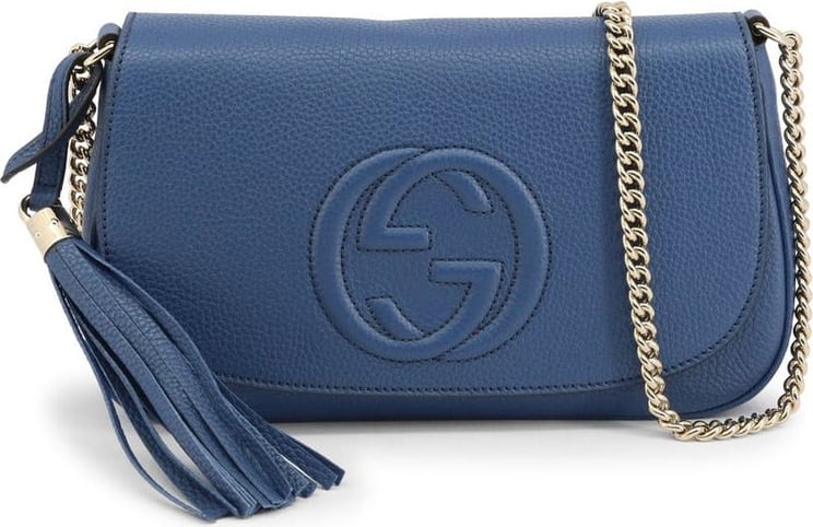 Gucci Gucci Handbag Soho Blue Woman Logo Leather Cellarius Mod. 536224 A7M0G 4231 Blauw