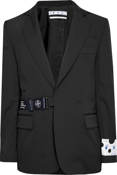OFF-WHITE Jacket with belt logo black Zwart