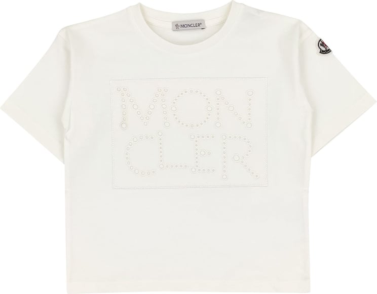 Moncler White Girl T-shirt Wit