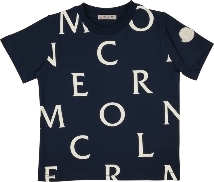 Moncler Blue Boy T-shirt Blauw