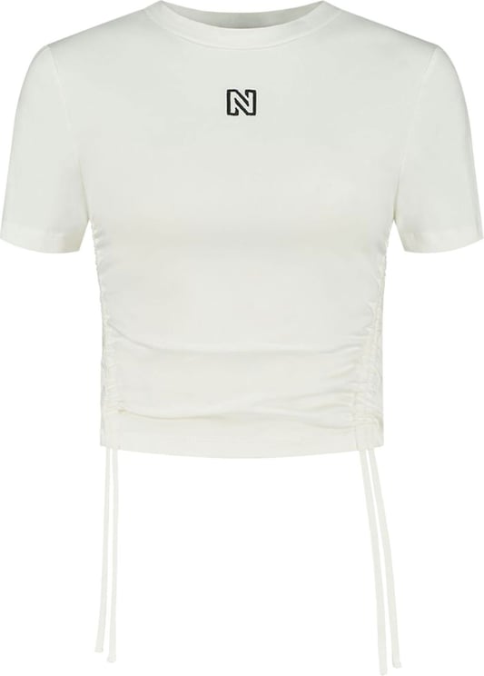 Nikkie Cropped Cord T-shirt Star White Wit