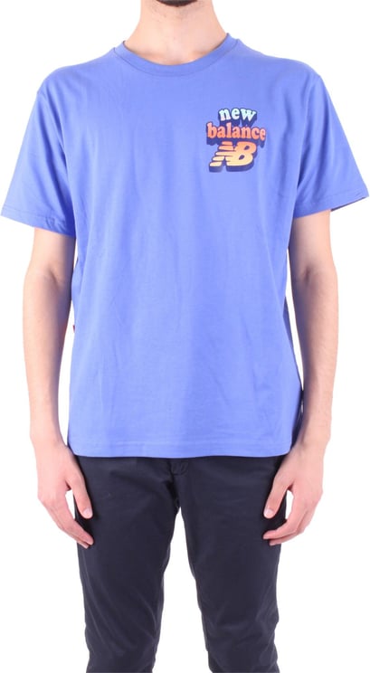 New Balance T-shirts And Polos Blue Blauw