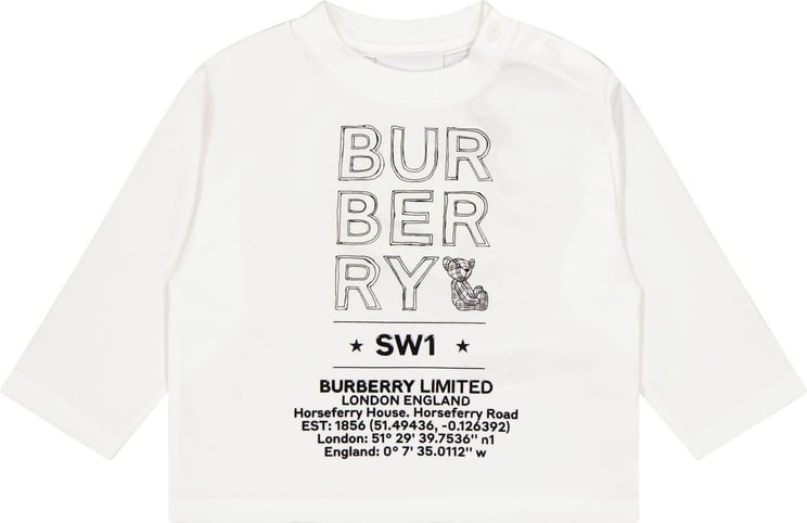 Burberry Burberry 8053795 baby t-shirt wit Wit