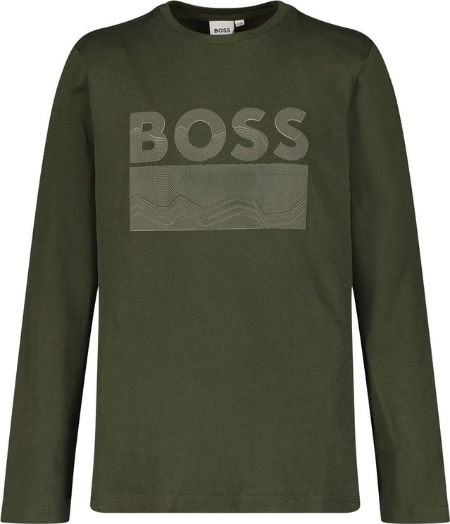Hugo Boss Boss J25M16 kinder t-shirt army Groen