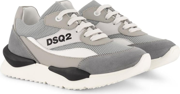 Dsquared2 Sneakers Running Sole Lace Dsq Print Grijs