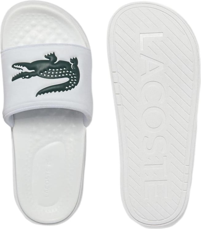 Lacoste Croco Dualiste Slippers White/Green Wit