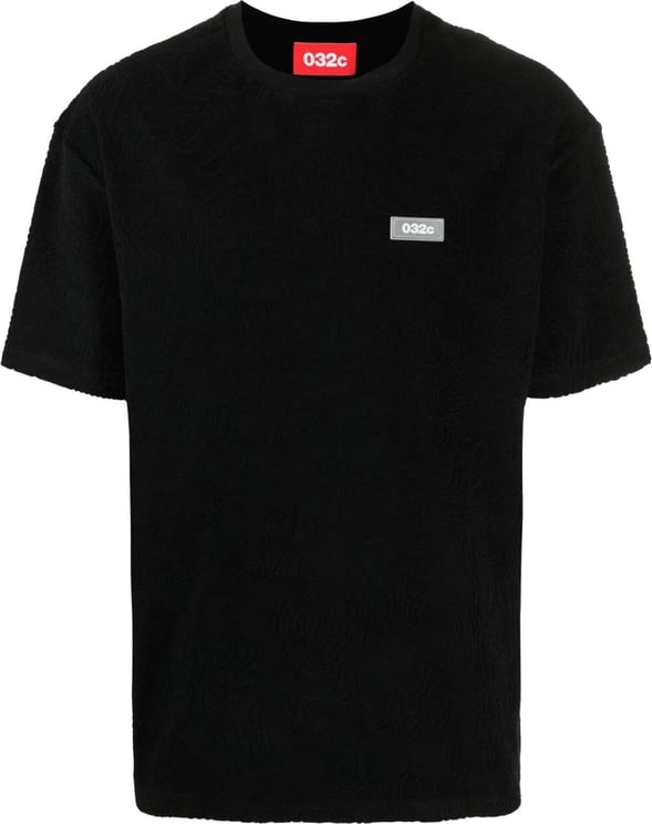 032C Topos Terry T-shirt Black Zwart