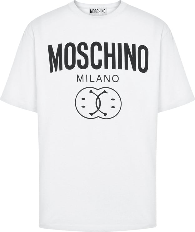 Moschino Double Smiley Oversized T-Shirt Wit Wit