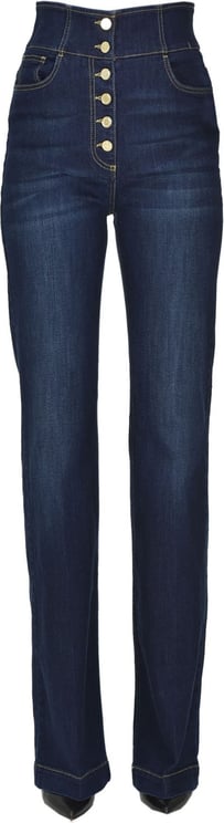 Elisabetta Franchi High Rise Jeans Blauw