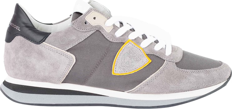 Philippe Model Trpx Leather And Grey Suede Sneakers Grijs