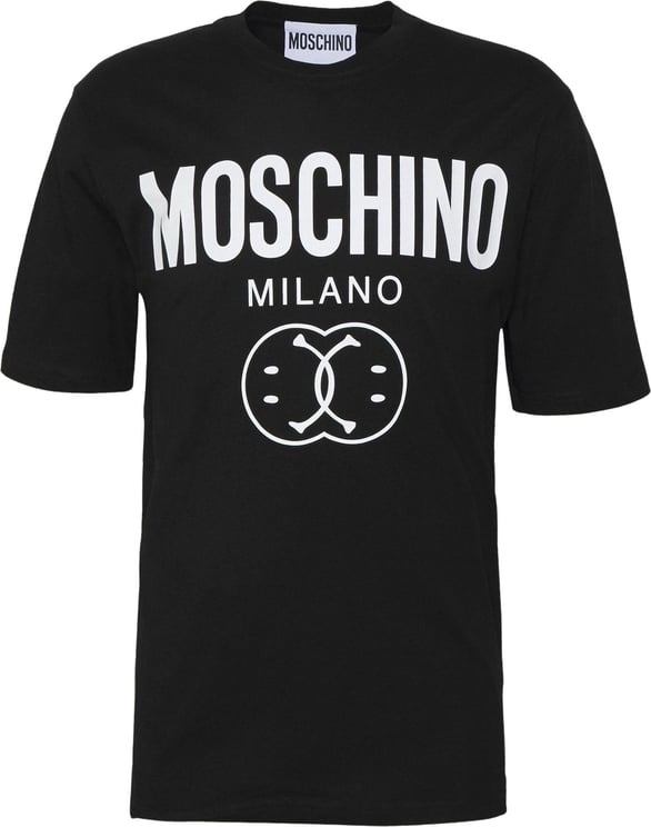 Moschino Double Smiley T-shirt Zwart Zwart