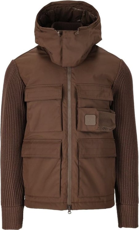 CP Company C.p. Company The Metropolis Series Brown Hooded Down Jacket Brown Bruin