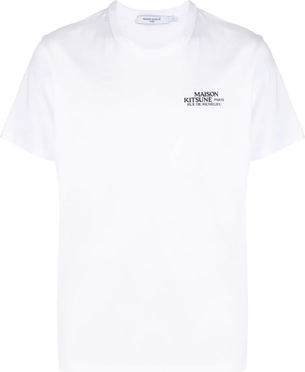 Maison Kitsuné Rue De Richelieu Classic T-shirt White Wit