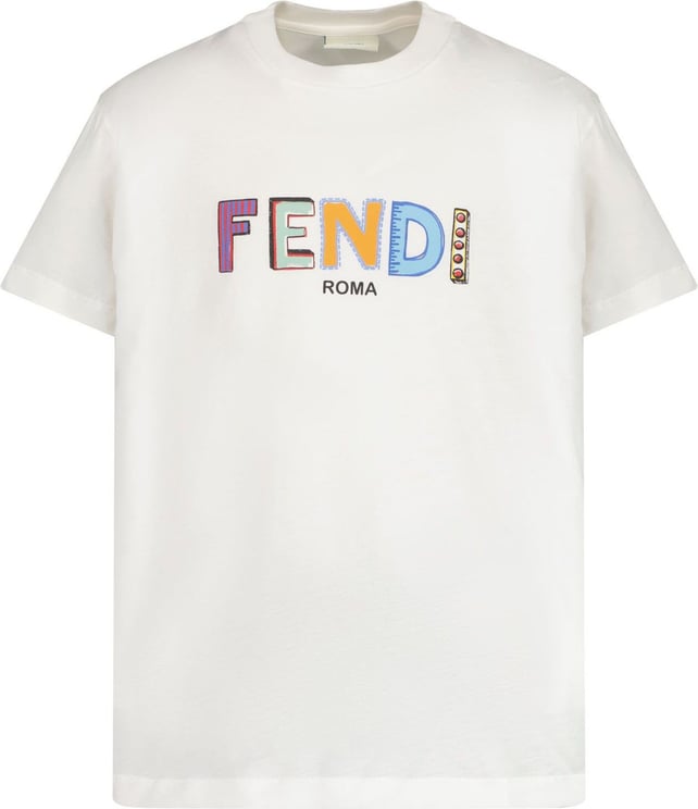 Fendi Fendi JUI130 kinder t-shirt wit Wit