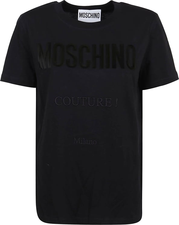 Moschino Vinyl Couture Milano T-Shirt Zwart