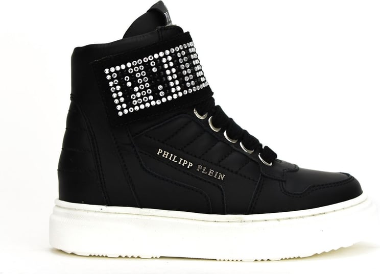 Philipp Plein Hi Top logo strass sneaker zwart Black