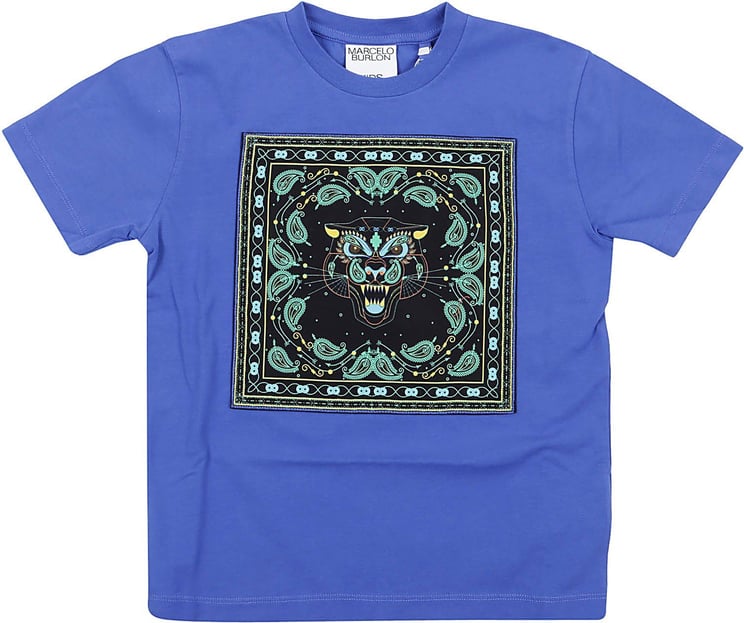 Marcelo Burlon Bandana Tiger T-Shirt S/S Blauw