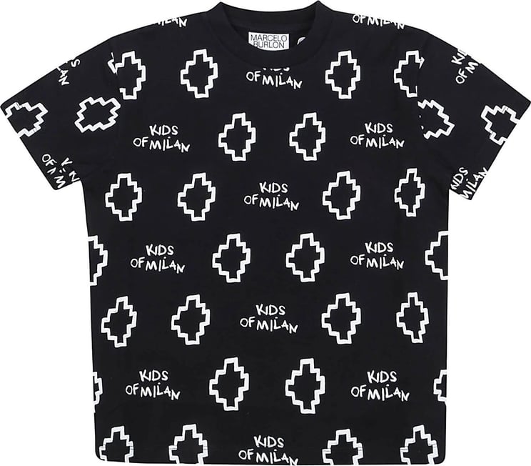 Marcelo Burlon Basic Logo Aop T-Shirt S/S Zwart