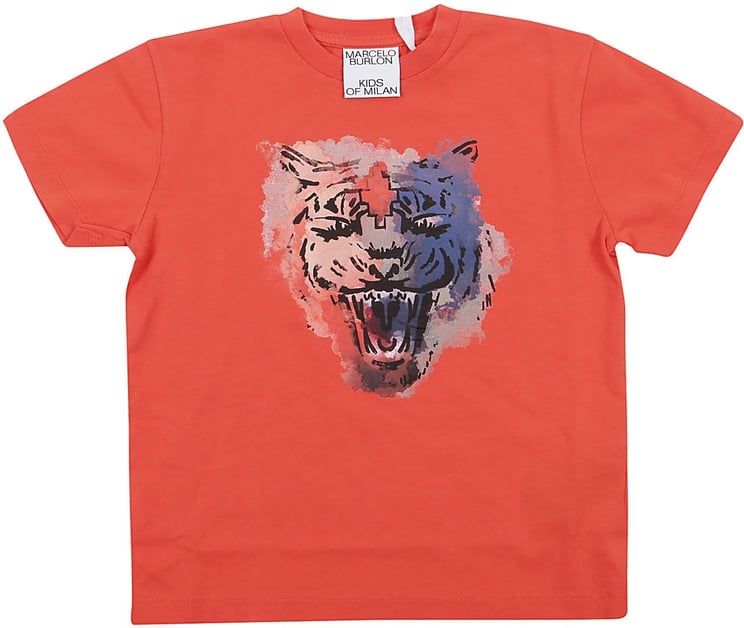 Marcelo Burlon Watercolor Tiger T-Shirt S/S Rood