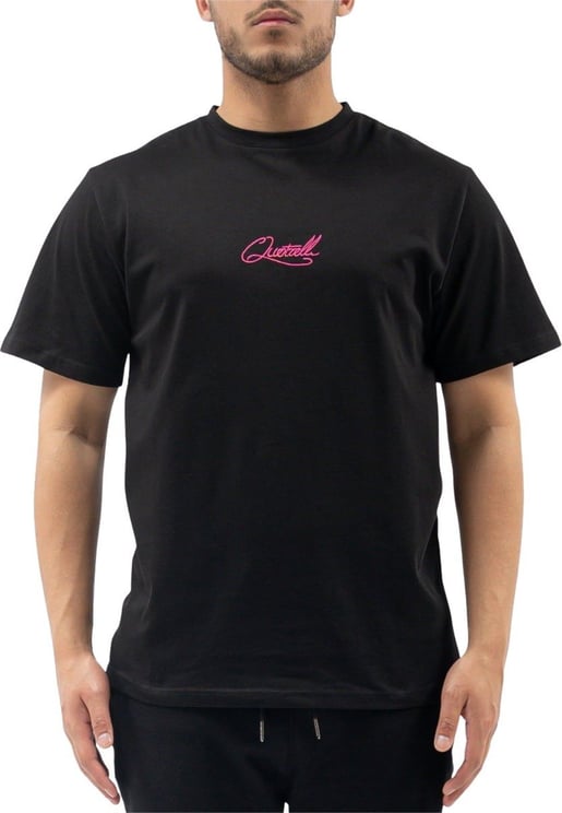 Quotrell San Francisco T-shirt | Black / Fuchsia Zwart