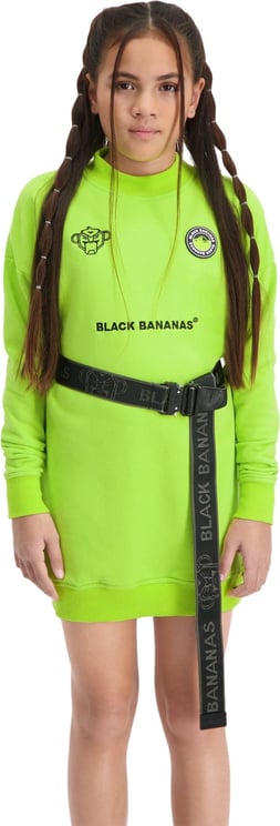 Black Bananas Girls Cyber Dress Lime Geel