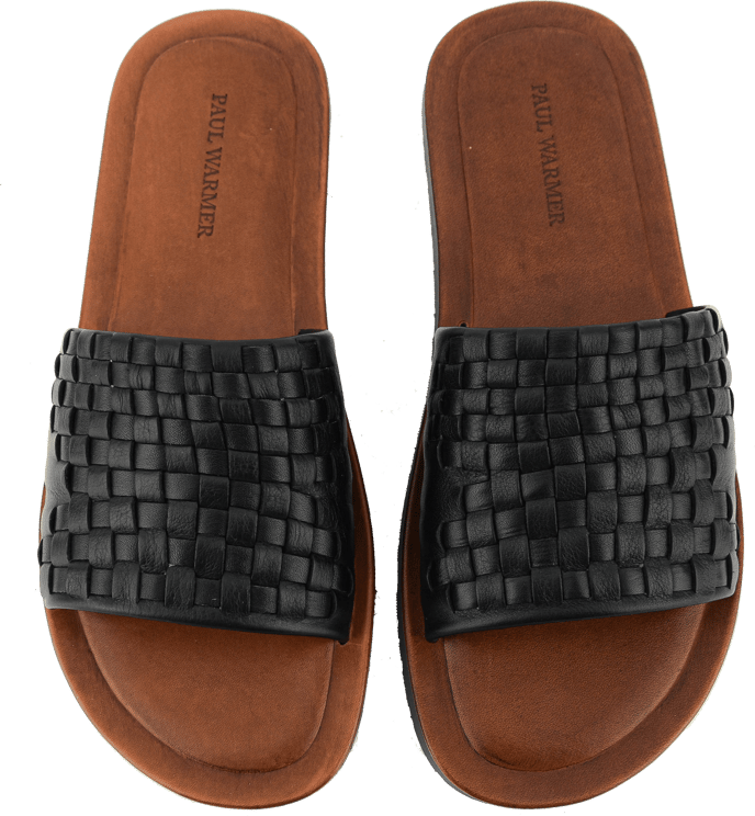 Paul Warmer Supersoft Woven Sandal Zwart
