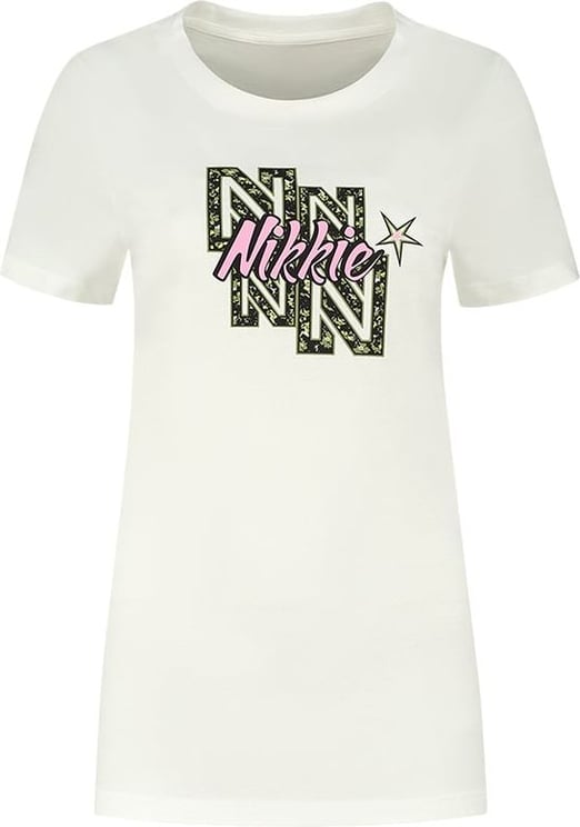 Nikkie Green Flower T-Shirt Wit