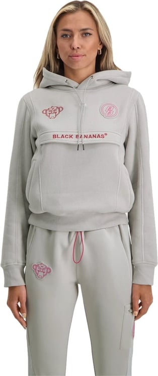 Black Bananas Anorak Legacy Hoodie Dames Grey/Pink Grijs