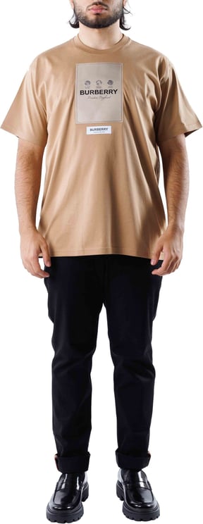 Burberry Sergio Camel T-shirt With Label Beige