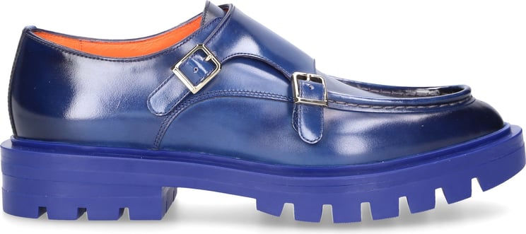 Santoni Monk Shoes Calfskin Milton Blue