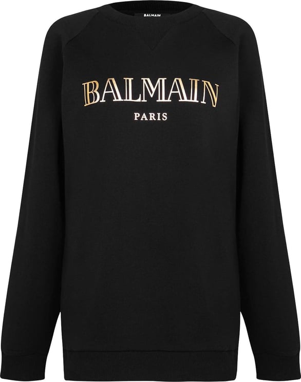 Balmain Logo Detail Sweatshirt Zwart