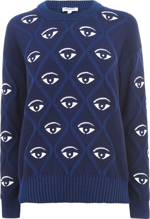 Kenzo Allover Eye Logo Sweater Blauw