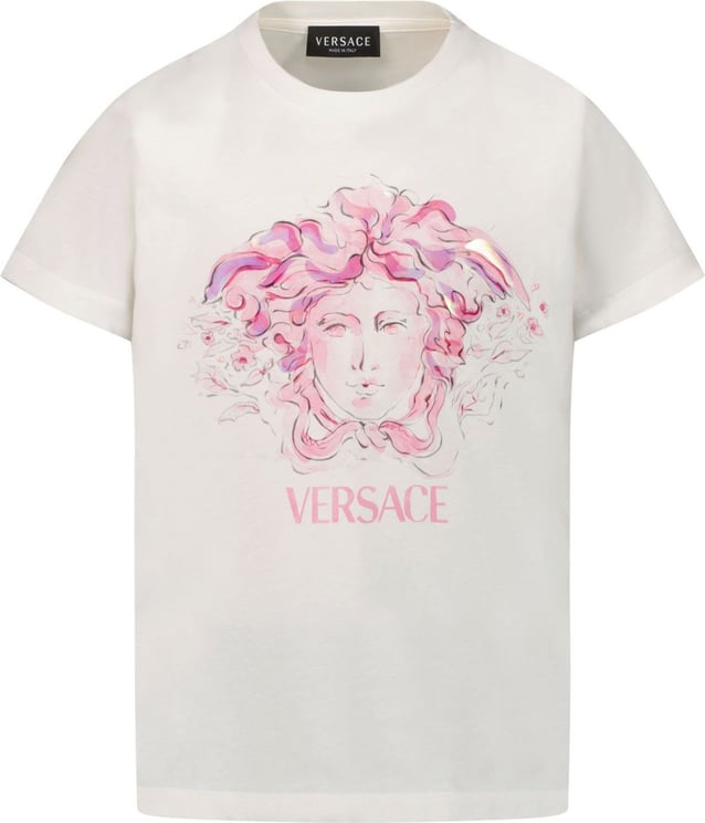 Versace Versace 1000052 1A04708 kinder t-shirt wit Wit