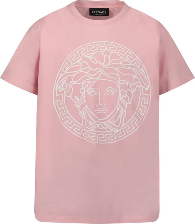 Versace Versace 1000239 1A04767 kinder t-shirt licht roze Roze