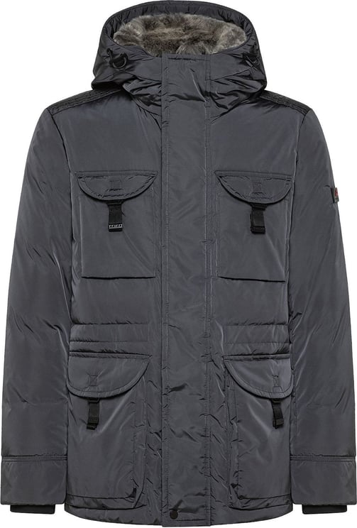 Peuterey Urban field jacket with fur collar Grijs