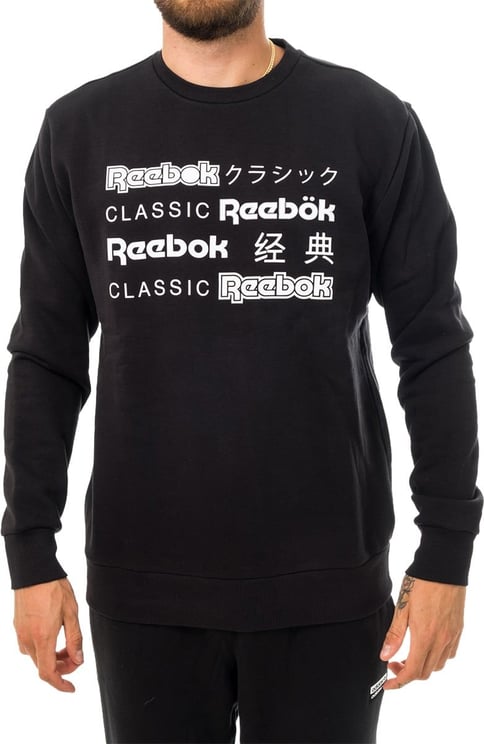 Reebok Sweatshirt Man Cl Itl Graphic Crew Ea3590 Zwart