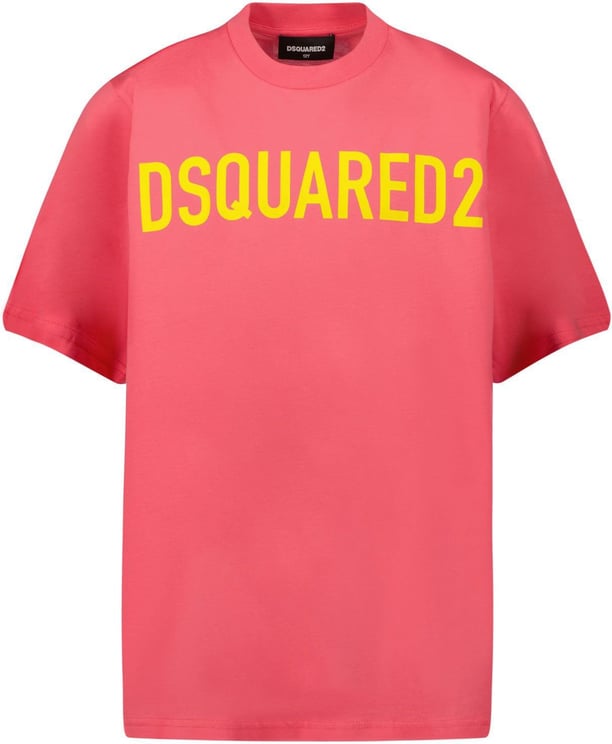 Dsquared2 Dsquared2 DQ1328 kinder t-shirt fluor roze Roze