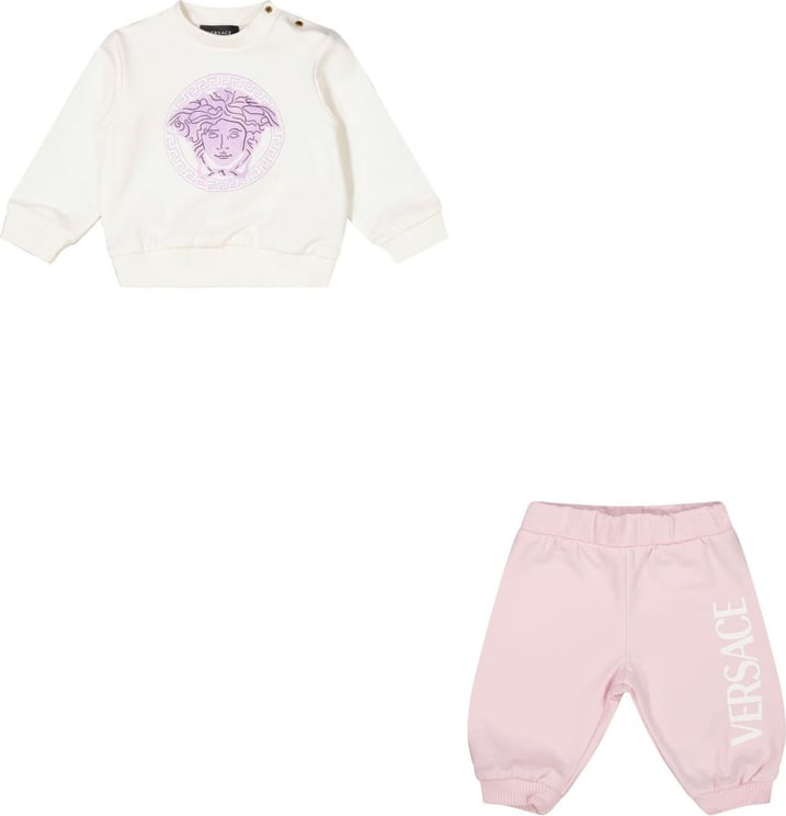 Versace Versace 1000308 1A4483 baby joggingpak licht roze Roze