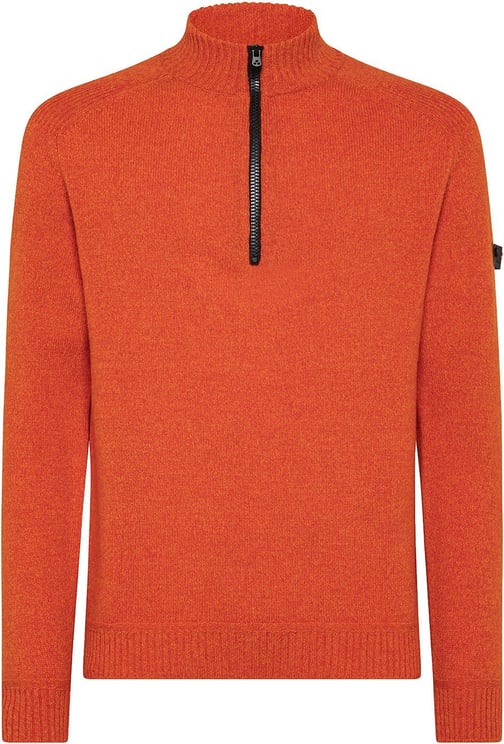 Peuterey BRAILLE - High neck jumper in mouliné wool blend Orange