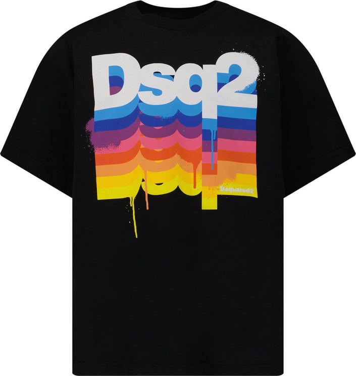 Dsquared2 Dsquared2 DQ1223 kinder t-shirt zwart Zwart