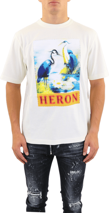 Heron Preston Halftone Heron Ss Tee Wit