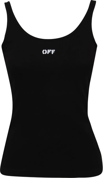 OFF-WHITE Off Stamp Ribbed Tank Top Zwart