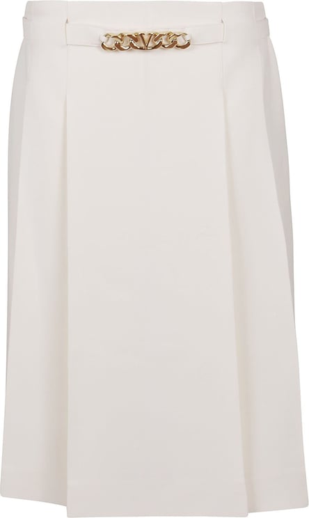 Valentino Skirt Solid Crepe Couture Wit