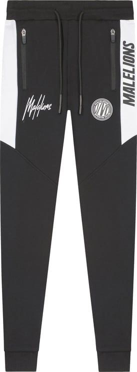 Malelions Sport Coach Trackpants - Black/Whit Zwart