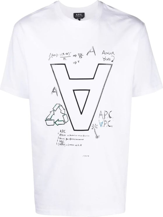 A.P.C. T-shirt Whaouh H White Wit