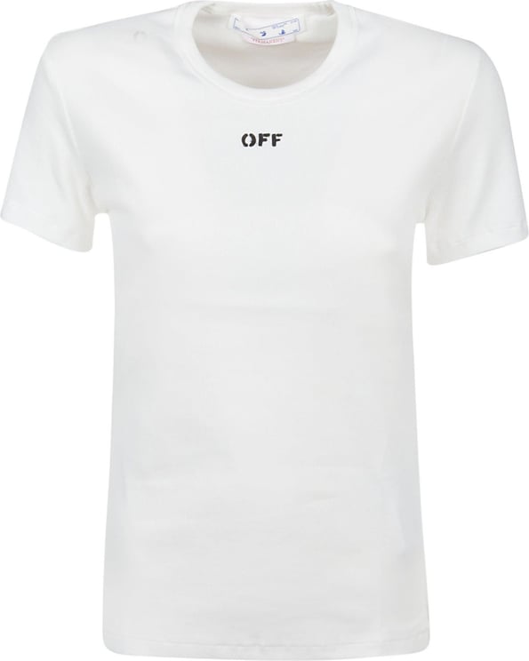 OFF-WHITE Off Stamp Ribbed Basic T-shirt White Wit