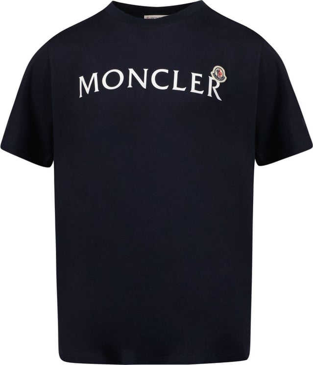Moncler Kinder T-shirt Navy Blauw